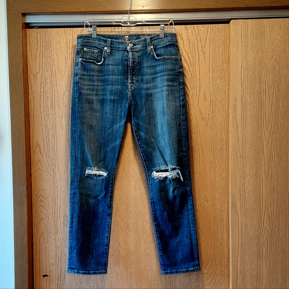 7 For All Mankind High Waisted Button Fly Josefina Jeans 29